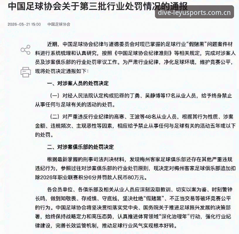 中国足协重拳出击：3大禁足层级解析65人名单背后的行业净化风暴